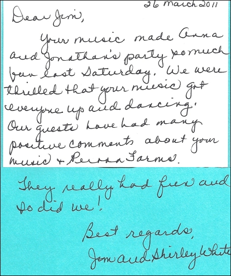 Jim & Shirley White letter.